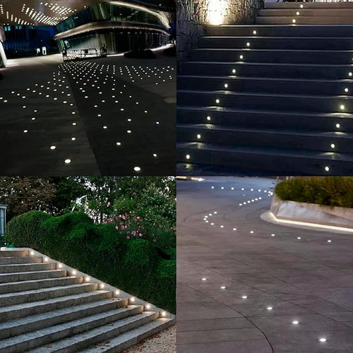203 LED Underground Lamp 1W DC12-24V IP67 Low-Voltage Recessed Type Stainless Steel 304 Cover Suitable for Outdoor Grounds Decks Squares Parks Courtyards (3000K 6P-A)
