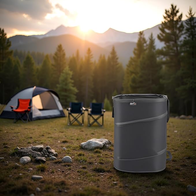 YUDI &amp GARDEN 46 Gallon Square Collapsible Yard Waste Bin Collapsible Trash Can for Collecting Weeds or Leaf or Yard and Party Waste