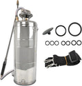HOSTIC 3.5 Gallon Stainless Steel Sprayer Hand Pump Sprayer with Pressure Gauge Valve Adjustable Nozzle for Gardening Lawn and Cleaning