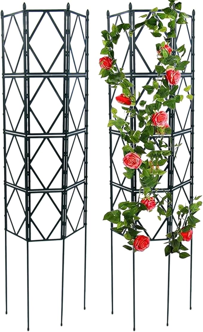 Garden Trellis Plant Trellis Climbing Plant Trellis Patio Climbing Frame Suitable for Clematis Ivy Roses Vines Flowers Climbing Support Black(W60xH220CM(2.0x7.2FT))