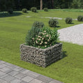 Galvanized Steel Gabion Planter Raised Bed Outdoor Garden Galvanized Steel Wire Mesh Grid Stone Wall Flower Raised Bed for Vegetables Flowers Plants 35.4x35.4x19.7