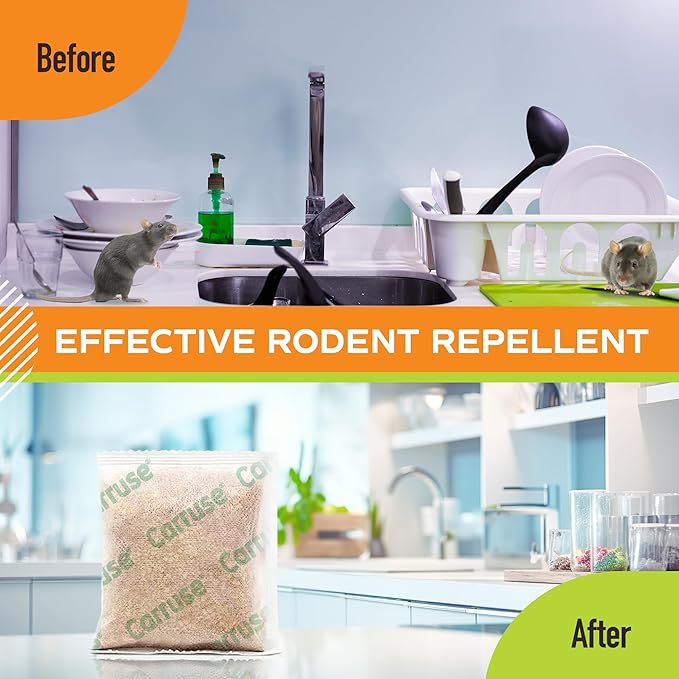 Mouse Rodent Repellent Peppermint Oils: Rate/Spiders/Moths/Ants/Roaches/Silverfish Deterrent - Squirrel Repellent - Car Engines/RV/Truck/Boat/Garage/Shed/Cabin - Indoor Mice Repellent Pouches