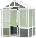 Polycarbonate Greenhouse Outdoor Walk-in Hobby Green House for Patio Backyard Lawn Wooden Greenhouse Garden Shed for Plants Grow House with Front Entry Door (76x48x86 in)