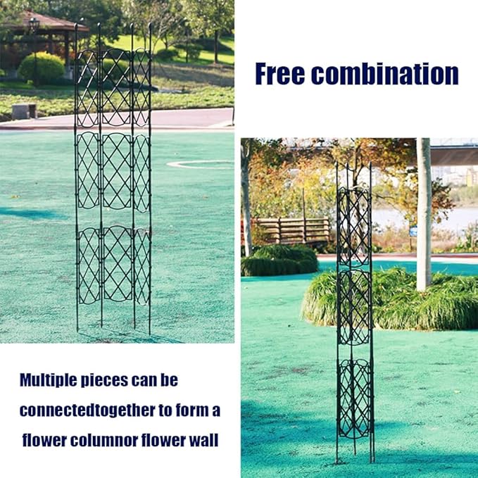 Garden Trellis for Climbing Outdoor Plants Indoor Outdoor Vegetable Fruits Vines Support Plant Support Structures (Black) (Color : Black Size : 135 * 16CM/53.1 * 6.3in)
