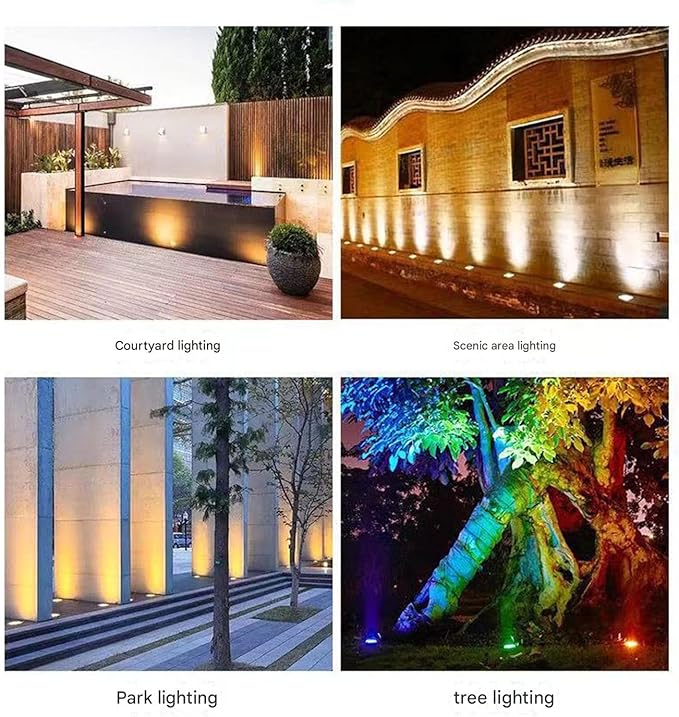 Ultra-Thin RGB Landscape Lights - 3W Waterproof Recessed Floor Spotlight for Outdoor Garden and Lawn (Red C IP65)