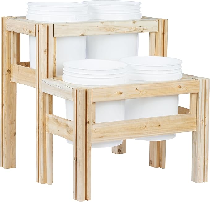 Greenes Fence Two-Tiers Four Bucket Elevated Cedar Wood Garden Frame 30 in. x 28 in. x 30 in. - Made in USA with North American Cedar