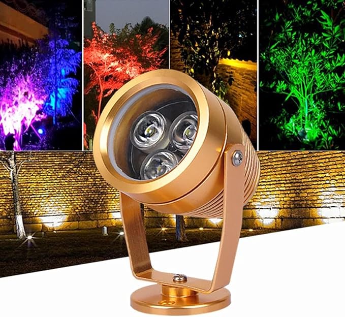 Ground LED Landscape Lights - Outdoor Beam Spotlight IP65 Waterproof Round Wall Lamp Rotatable Decorative/for Pathway Driveway Decks Stair Step Landscape Lighting(Yellow12W(110-240V))