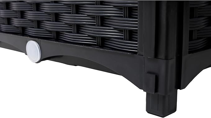 Planter Raised Beds - Elevated Garden Box with Drainage 47.2x15.7x27.7 Black for Vegetables Flowers Herbs
