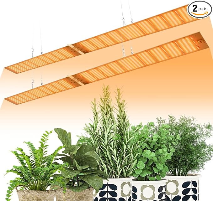 2PCS 600W LED Plants Grow Lights with Diodes Full Spectrum Grow Light for Indoor Plants Veg/Bloom Growing Lamps in Grow Tent Plant Lights for Indoor Growing Germination Seedling Flowering Fruiting