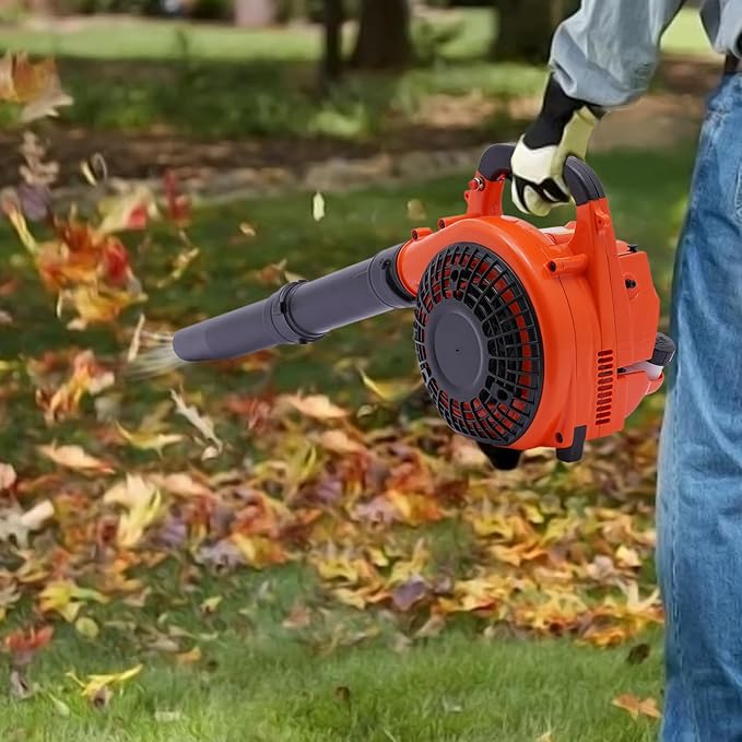 25.4cc 2-Stroke Gasoline Leaf Blower 4.59ft³/h Decks Portable Gas Leaf Blower with High Performance Cordless Handheld Blower for Lawn Care Yard Cleanup and Outdoor Maintenance