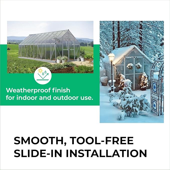 Aluminum H Connectors - Fits 4mm 6mm 8mm or 10mm Twin-Wall Greenhouse Panels Join 2 Pieces of Panels Together 4-Foot Length 10 Pieces (10mm Aluminum H Connectors - 4ft)