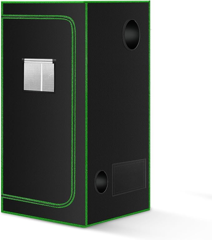 MELONFARM Small Grow Tent for Aerogarden18”x18”x55” Hydroponics Growing System Highly Reflective 600D Diamond Mylar Canvas with Ventilation window and Floor Tray for Hydroponic Indoor Plant Growing
