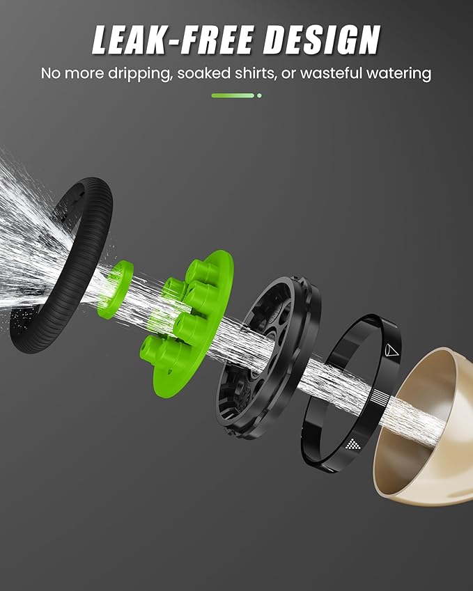RAINPOINT Garden Hose Nozzle 9 Spray Patterns Hose Sprayer Nozzle Heavy Duty Metal Water Hose Nozzle Adjustable Hand Sprayer Watering Plants and Lawn Pet Showering Green