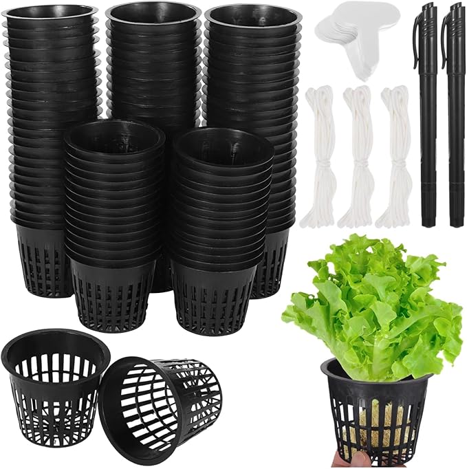 100 Pcs Hydroponic for Planting Baskets with Plastic Pots Root Drainage Control Holes Plants for Ideal Lily Efficient and Design Lightweight Stackable for Growth
