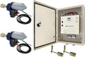 UYGALAXY Top Roll Up Motor System 2 Pack Electric Greenhouse Film Roll Up Motors + Transformer Timer Controller Joint Box(AC110V to DC 24V) for Roof Greenhouses Ventilation Automatic Venting Kit
