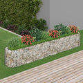 Galvanized Metal Gabion Raised Garden Bed Large Outdoor Planter Box for Flowers Vegetables Herbs and Plant Growing Heavy Duty Steel for Gardening Beds