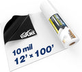 Crawl Space Vapor Barrier 10 Mil Vapor Barrier 12' x 100' Drop Cloth Moisture Barrier Covering for Crawlspace Encapsulation Thick Plastic Sheeting Polyethylene Film Black and White Panda Film