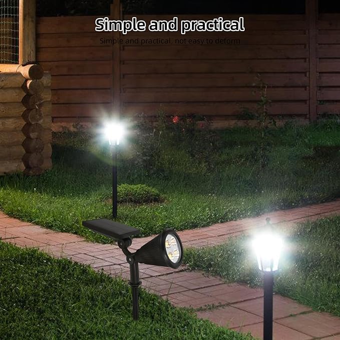 Hemoton Outdoor Waterproof 4led Warm White Powered Lawn Lights with 3 Lighting Modes for Garden Yard Pathway Tree Uplighting
