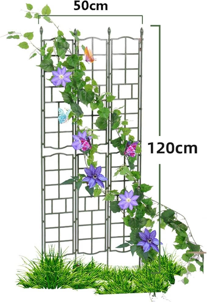Garden Trellis for Potted Plants Foldable Plants Support Lattice Fence Vertical Panels Trellis for Climbing Plants Vegetables Flowers Roses Clematis Green(Size:50x120cm(19.7x47.2in))