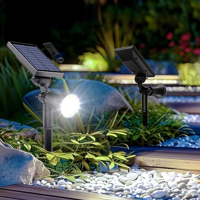 30 LEDs Solar Spot Pathway Lights for Outdoor IP65 Waterproof Landscape Lighting Garden1-Pack Landscape Lighting for Tree Wall Driveway (Warm White)
