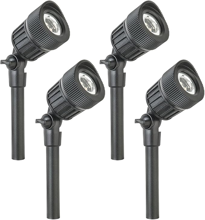 Sterno Home GL33010BK Paradise Low Voltage Micro Spot Light Kit 4-Pack Black 4 Piece