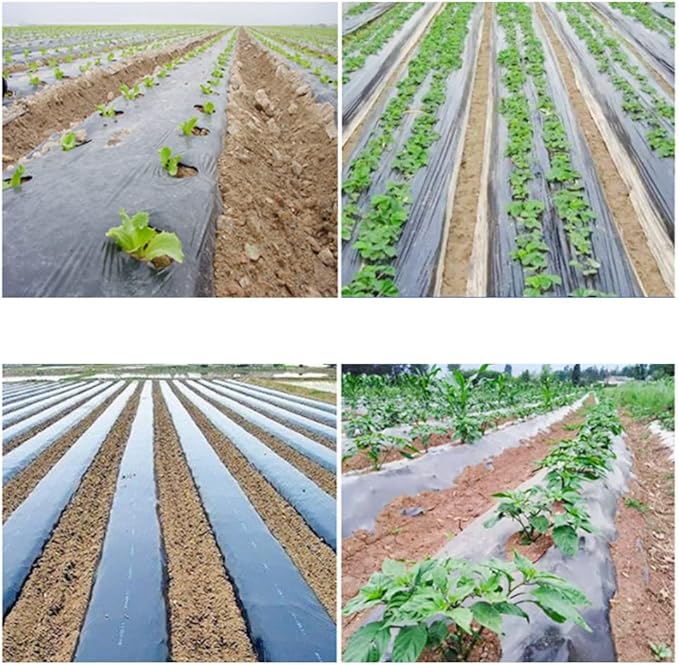 Agricultural Thickening Anti-aging Black Ground Film PE Plastic Film Weed Control Heat Preservation Moisture Preservation and Weed Prevention Black Film for Greenhouse Fruit Tree Planting ( Color :