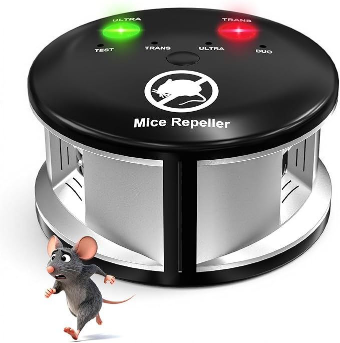 Ultrasonic Mouse Repellent Indoor Electronic Rodent Repeller Plug-in 360° Ultrasonic Electric Impulse Pest Control Device for Mice Rat Squirrel Roach Spider Ant Bug BatFamily &amp Pet Safe