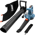 SENIX 12 AMP Leaf Blower 3-in-1 Handheld Electric Leaf Blower Vacuum and Mulcher 420 CFM 179 MPH AirflowCorded Blowers with Reusable Collection Bag (BLVE12-M)