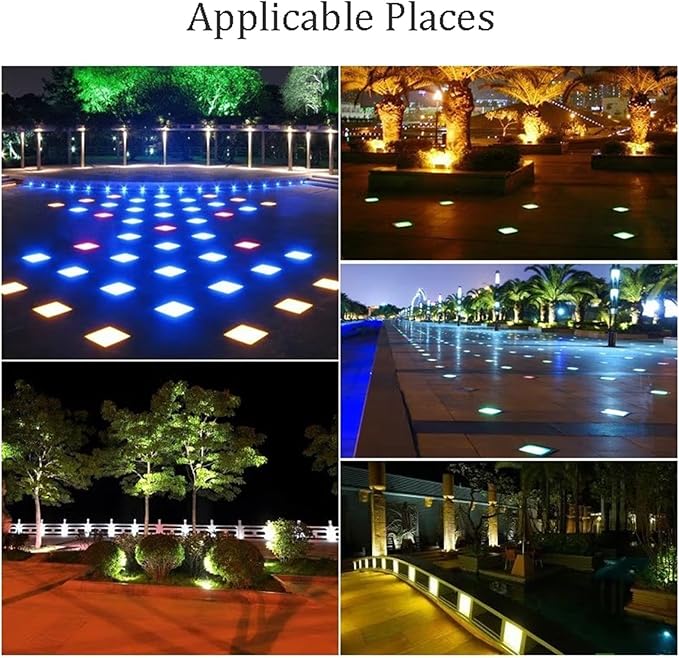 Ground LED Landscape Lights Square Buried Lights AC85-265V LED Spotlights Outdoor Recessed IP66 Waterproof In-Ground Lamp for Driveway Garden Pathway Patio Deck Landscape Lamp(Purple9w)