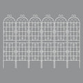 4 Pack Metal Garden Trellis 86.7 White Fence Rustproof Garden Trellis for Climbing Plants Support Roses Flower Outdoor Lawn Cream White