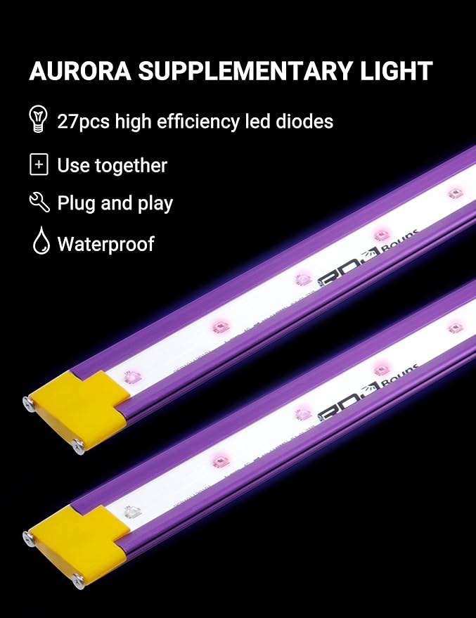 RDJ Bouns Aurora-40 80W UV IR Supplemental Led Grow Light UV IR Led Grow Light Compatible with All Full Spectrum Lights Daisy Chain Dimmable. The Indoor Gardener's Ultimate Secret Weapon