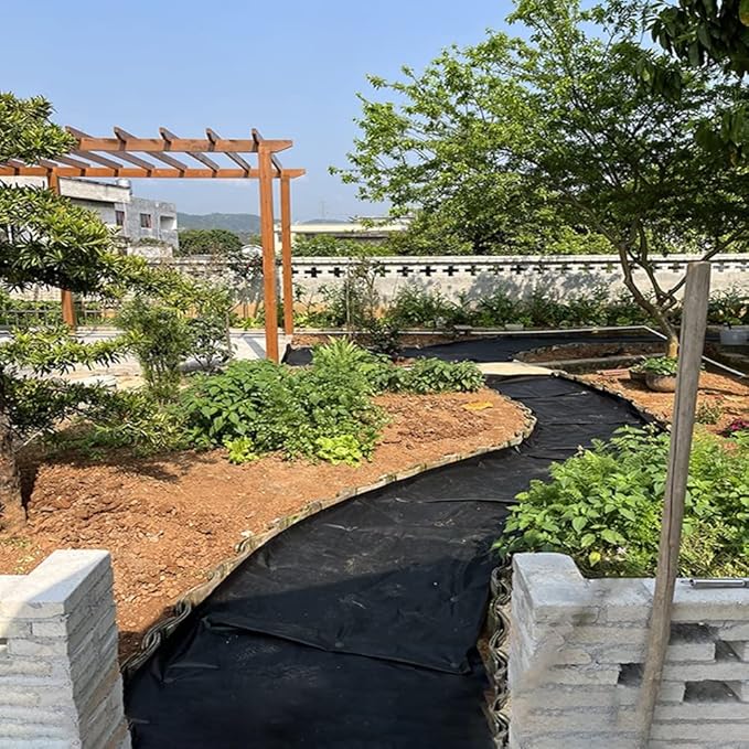 Heavy-Duty Non-Woven Geotextile Fabric for Driveway and Drainage-for Weed Control and Ground Stabilization (1mx5m/3.3ftx16.4ft WxL)