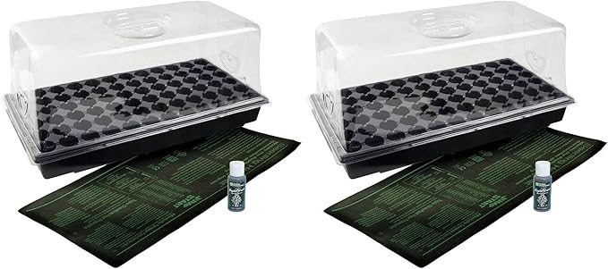 HYDROFARM Germination Hot House with Heat Mat Hydroponic Flower Grow (2-Pack)