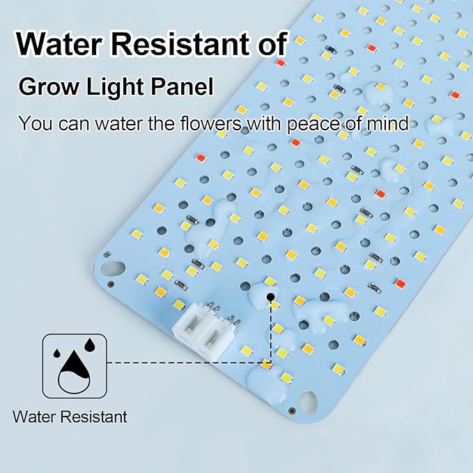 5Pack Flat Grow Lights for Indoor Plants Seed Starting Veg 4/8/12/16/20H Timer Light and Thin 50W Grow Lights for Under Cabinet Plant/Shelves Two Connection Modes Quick Installation