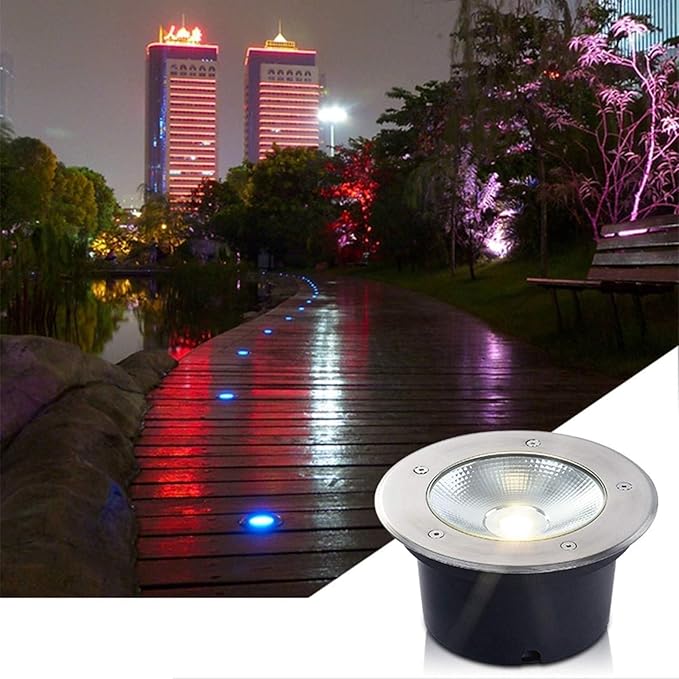 Buried Garden Light - Outdoor Recessed Spotlight IP67 Waterproof Floor Light Spotlight AC 85-265V Outdoor Lawn And Courtyard Buried Lights For Hotels Villas Driveways Landscape Lights(White Light