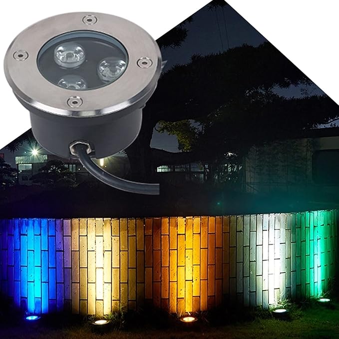 Submersible LED Pool Spotlight - Recessed Underwater Light - 3W Buried Lights - IP68 Waterproof Ultra-Thin Landscape Lamp - for Outdoor Terrace Underwater Lighting (Color : Blue) Size : 24V