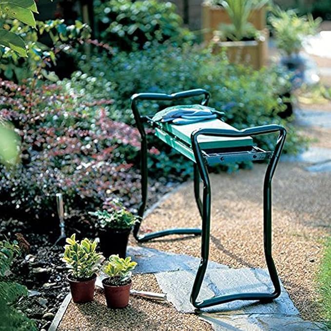 Garden Kneeler and Seat Folding Stainless Steel Garden Stool Tool Bag Eva Kneeling Pad Gardening Gifts Supply Garden Supplies