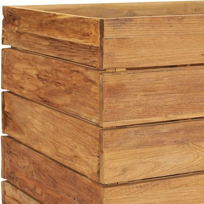 Raised Bed 59.1x15.7x28.3 Solid Wood Teak and Steel
