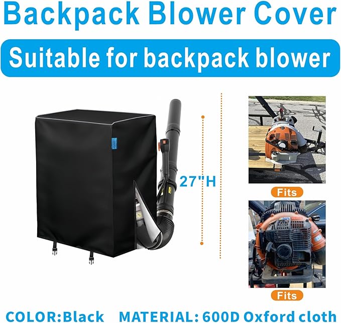 Heavy-Duty Backpack Blower Cover Universal Fit for Multiple Brands of Blowers Waterproof &amp Windproof 600D Oxford Cloth with UV Protection – All-Weather Dust Cover.