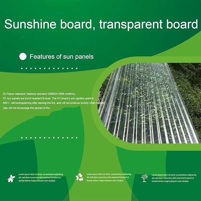 10 PCS Polycarbonate Roofing Panels Splicable Corrugated Plastic UV Resistan Greenhouse roof Panels Easy Cut for CanopyCarport (Clear 10PCS 71X33in)