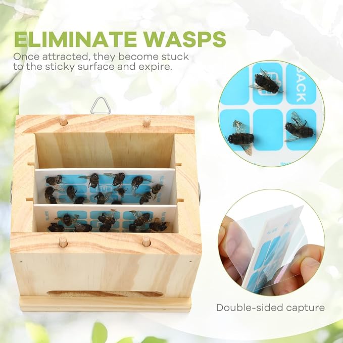 Carpenter Bee Trap for Outside - Insect Trap Refill Kit (20 Refills)