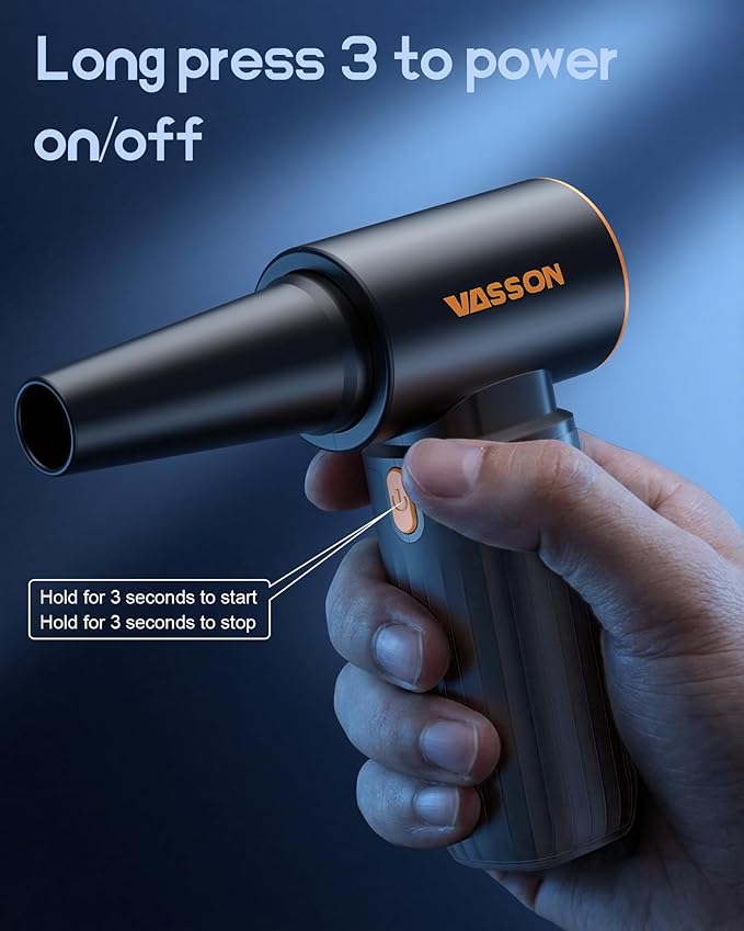 Compressed Air Duster 260000RPM Cordless Electric Air Blower with Brushless Motor 3-Speed Adjustable &amp Rechargeable – Powerful Dust Cleaner for Keyboard Computer Car Outdoor Air Bed