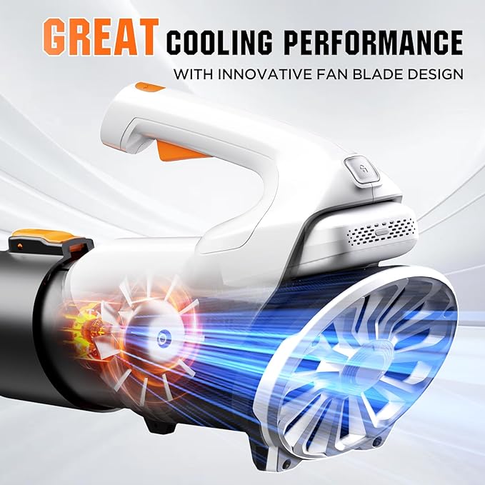 Litheli 20V Cordless Leaf Blower Battery Powered Leaf Blower 2.0 Ah Battery Lightweight 2 Speed Axial Electric Blowers for Blowing Leaves Lawn Care Patio