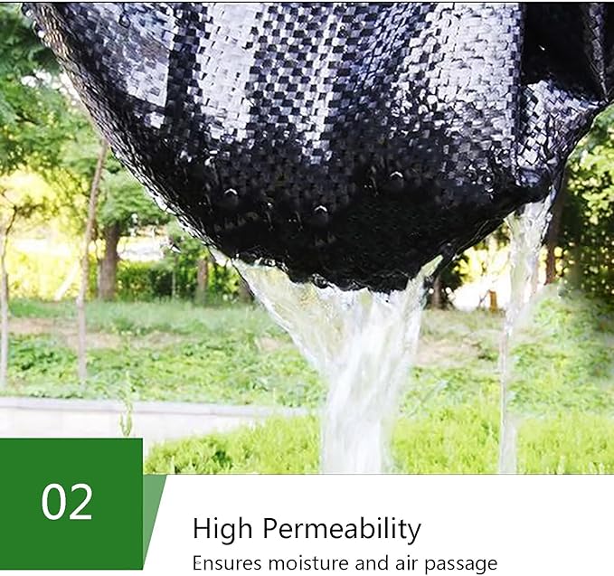 Weed Control Fabric Weed Membrane Heavy Duty Tear-proof Ground Cover Membrane Weed Barrier Mat High Permeability Ideal for Use in Patios Garden Flower Beds Landscaping(1 * 200m)