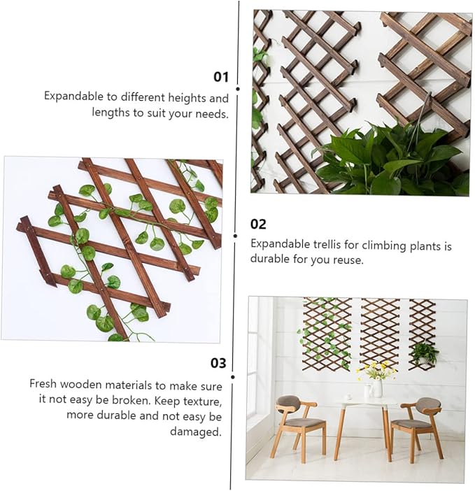 Wooden Vine Support Plant Cages for Outdoor Wooden Garden Trellis Planter