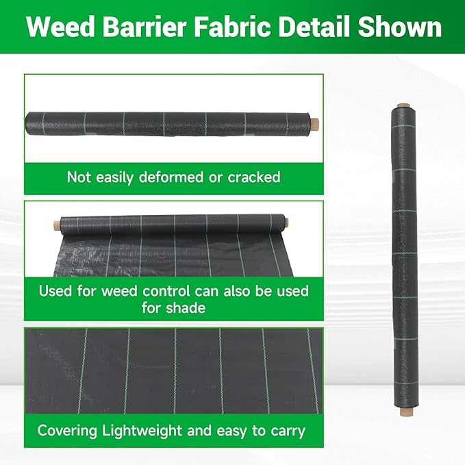 Weed Barrier Fabric Planting Cover - 4 x 150 FT Heavy Duty Landscape Fabric Ground Cover Block for Outdoor Planting