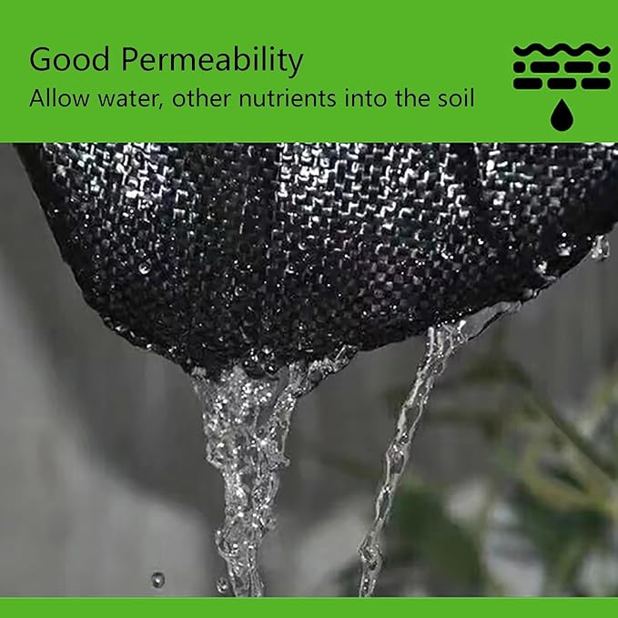 Weed Control Membrane UV Stabilised Weed Barrier Fabric Ground Cover Membrane High Tensile Strength Weed Matting for Artificial Grass Patios Paths Flower Beds(1.5 * 100m)