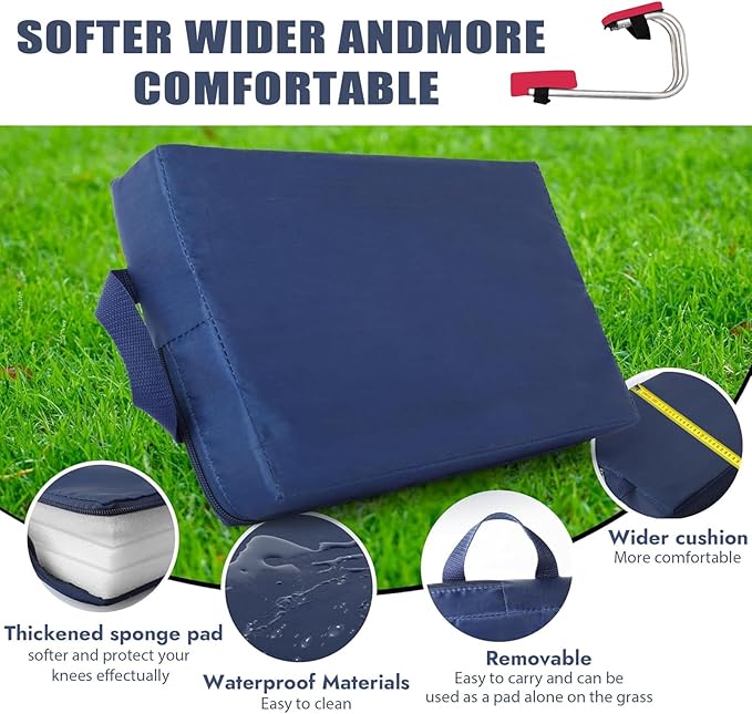 Garden kneeler knee seat stool ergonomic chair Ergonomic Gardening Seat Tool Strap on Kneeling Device Farm Work Protect Knees Including Hand Trowel Transplant Trowel and Cultivator Hand Rake(Red)