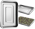 5 Pack Large Stainless Steel Seedling Trays Heavy Duty Metal Water Catch Trays for Nursery Pots-Transplant Seed Germination &amp Propagation Flats (17.5 inch×13.56 inch 1.18 Height)