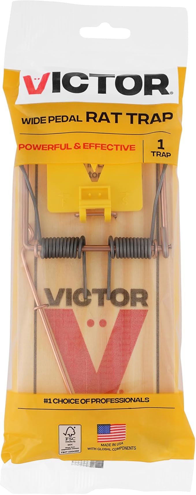 Victor M205 Wide Pedal Humane Snap Rat Traps Indoor for Home Plastic Pedal Sustainably Sourced FSC Wood - 12 Wooden Traps